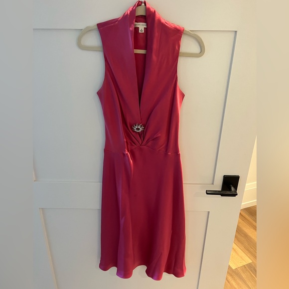 100% Silk Fushia A Line Dress - Picture 1 of 4